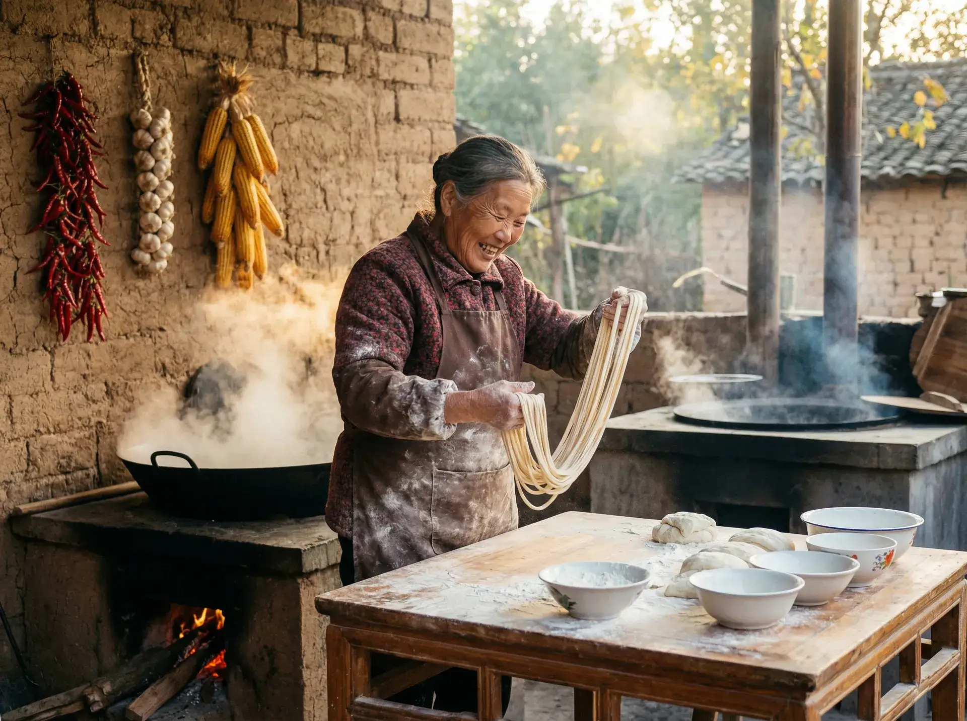 农家大嫂手擀面 - 电梯粉衣 乡村美食